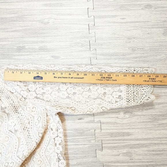 J. Jill Blouse Crochet Lace Overlay Feminine Whimsygoth Cream S - Picture 10 of 12